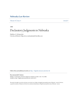 Declaratory Judgments in Nebraska