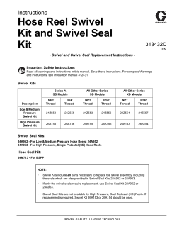 313432D Hose Reel Swivel Kit and Swivel Seal Kit
