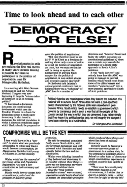 Time to look ahead and to each other DEMOCRACY D