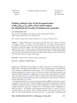 Finding confined water in the hexagonal phase of Bi0.05Eu0.05Y0