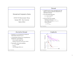 Demand and Comparative Statics Demand