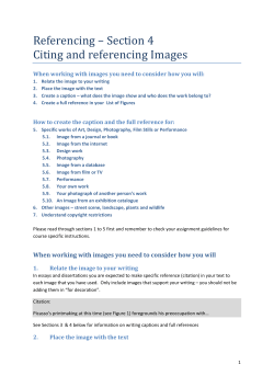 Citing and Referencing Images