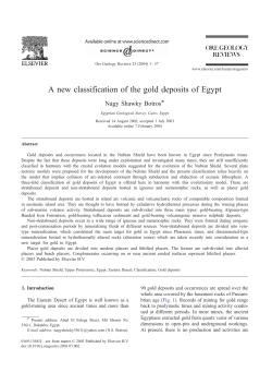 A new classification of the gold deposits of Egypt