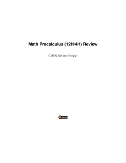 Math Precalculus (12H/4H) Review