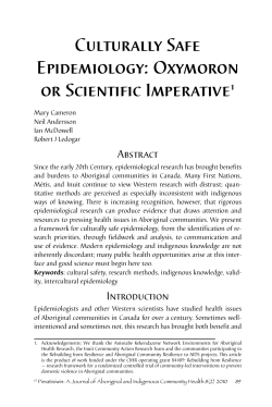 Culturally Safe Epidemiology: Oxymoron or Scientific