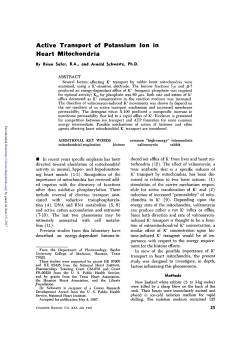 Active Transport of Potassium Ion in Heart Mitochondria