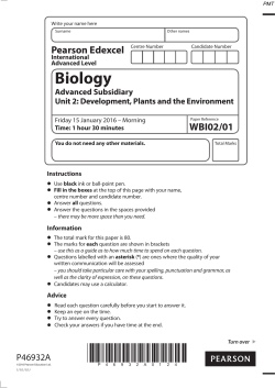 January 2016 (IAL) QP - Unit 2 Edexcel Biology A