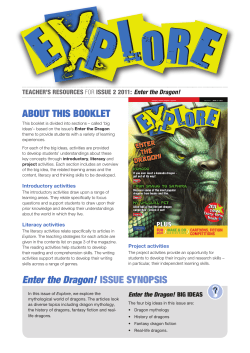ABOUT THIS BOOKLET Enter the Dragon! ISSUE SYNOPSIS
