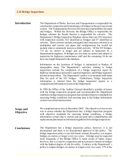 2.36 Bridge Inspections Introduction Scope and Objective Conclusions