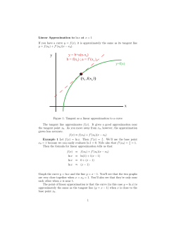 Linear Approximation to ln x at x =1