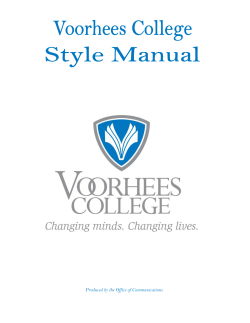the style manual. - Voorhees College