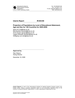 Projection of Populations by Level of Educational Attainment, Age
