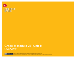 Grade 3: Module 2B: Unit 1: Overview