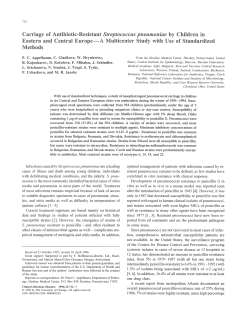 Carriage of Antibiotic-Resistant Streptococcus pneumoniae by