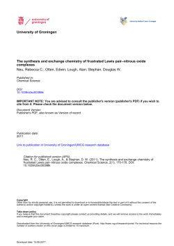 University of Groningen The synthesis and exchange