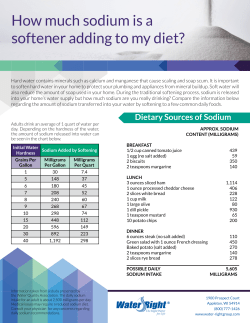 How much sodium is a softener adding to my diet? - Water