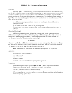 P19 Lab 4 &ndash; Hydrogen Spectrum