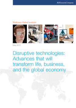 Disruptive technologies: Advances that will transform life