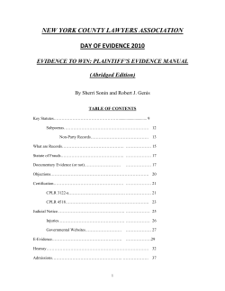 TABLE OF CONTENTS - New York County Lawyers` Association