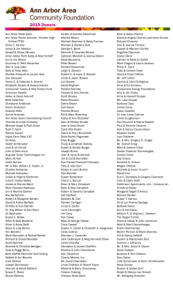 2015 Donors - Ann Arbor Area Community Foundation