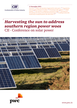 Harvesting the sun to address southern region power
