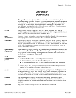 FOIP Guidelines and Practices: Appendix 1