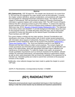 821   radioactivity - US Pharmacopeial Convention