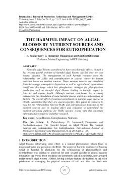 The Harmful Impact on Algal Blooms By Nutrient Sources