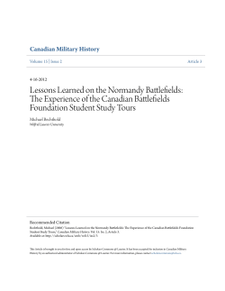 The Experience of the Canadian Battlefields Foundation Student