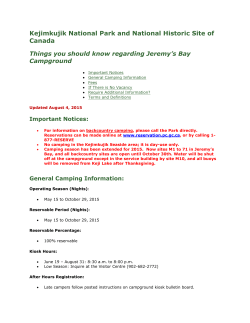 Things you should know regarding Jeremy`s Bay Campground