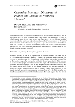 Contesting Isan-ness - School of Politics and International Studies