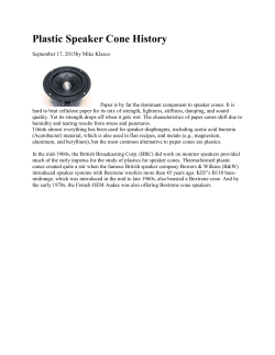 Plastic Speaker Cone History