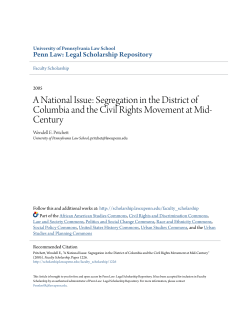 A National Issue: Segregation in the District of Columbia and the