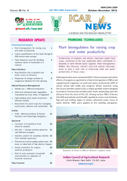 Plant bioregulators for raising crop and water productivity