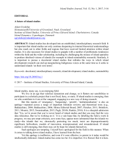 Full Article as PDF - Island Studies Journal