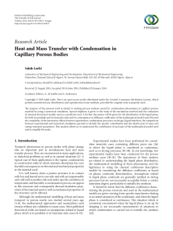 Heat and Mass Transfer with Condensation in Capillary Porous Bodies