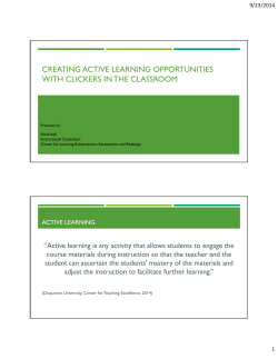 creating active learning opportunities with clickers in the