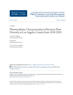 Photosynthetic Characterization of Invasive Plant Diversity in Los