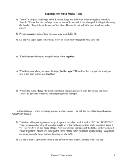 1\) Tear off a strip of sticky tape about 8 inches long, and fold over a