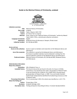 Guide to the Metrical History of Christianity