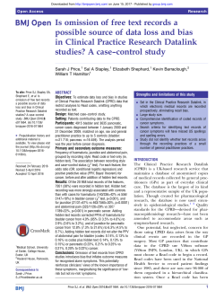 Is omission of free text records a possible source of data