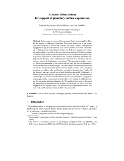 A stereo vision system for support of planetary surface exploration