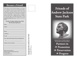 Friends of Andrew Jackson State Park