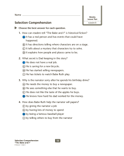 Selection Comprehension - North Allegheny School District