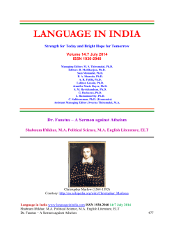 Dr. Faustus - Language in India