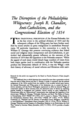 The Disruption of the Philadelphia Whigocracy