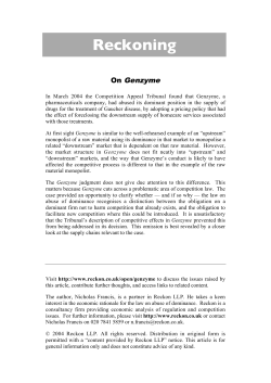 On Genzyme - Reckon LLP