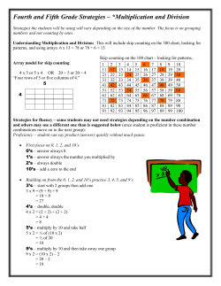 Fourth and Fifth Grade Strategies &ndash; *Multiplication and Division