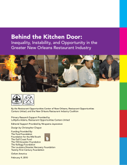 Behind the Kitchen Door - Restaurant Opportunities Center