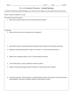 Ch. 1.4: Economic Theories &ndash; Guided Reading